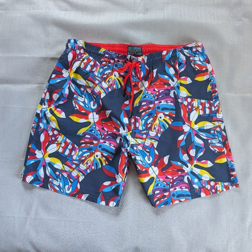 Broken Threads Surf Graphic Print Swim Trunks Men's Size Large NEW!